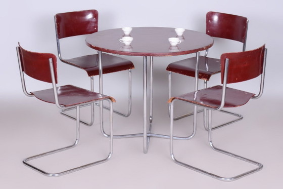 Juego de comedor original Bauhaus, de Hynek Gottwald, cromado, checo, década de 1930. – Conjuntos de comedor (photo 3 of 16)