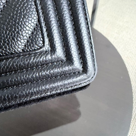 Image 1 of Borsa Chanel Boy New Medium - 28 cm in pelle trapuntata color caviale nera con finiture in argento rutenio Serie 28