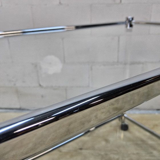 Vintage glass and chrome drinks trolley / tea trolley / side table (mobile) – Bar carts (photo 8 of 14)