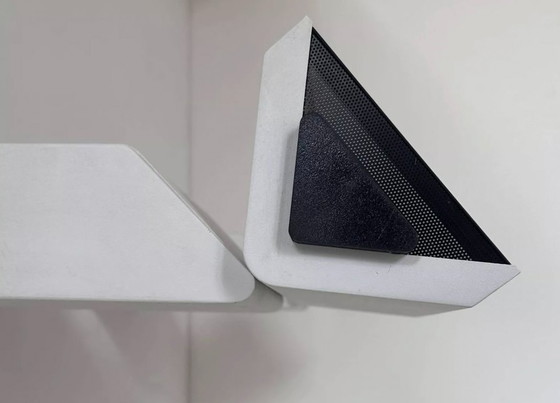 Image 1 of Lampada da parete vintage regolabile, metallo laccato bianco e nero, LITA, Francia, 1970