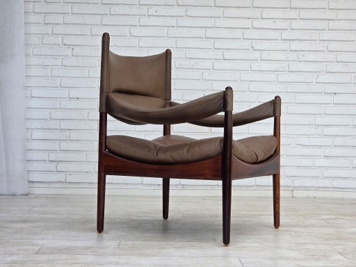Anni '70, design danese di Kristian Vedel, Poltrona a schienale alto modello "Modus". – fauteuils, Leather (photo 2 of 21)