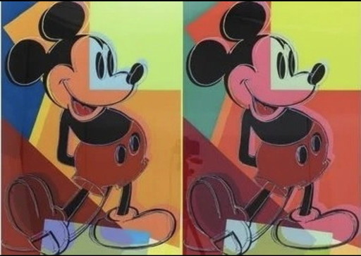 Andy Warhol "Double Mickey Mouse" avec poussière de diamant circa 1981