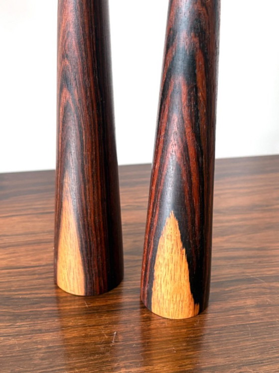 Image 1 of Candelieri vintage in legno brasiliano di metà secolo, design danese anni '60/'70