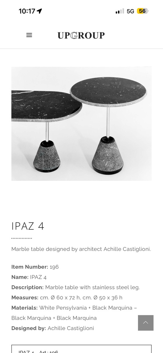 Image 1 of Achille Castiglioni Marmortisch für Ipaz 4. 