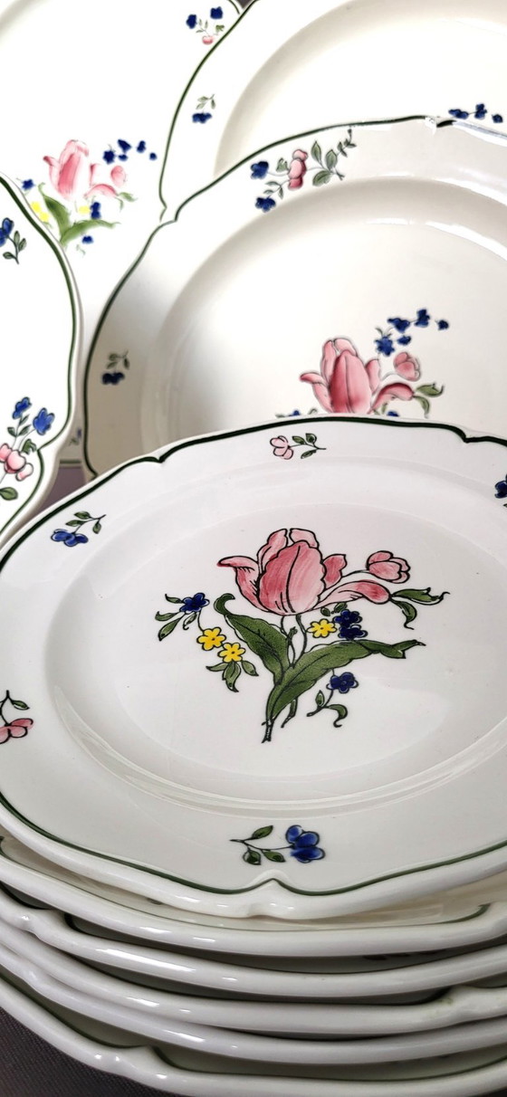 Complete Gien Lorraine 24-Piece Dinnerware Set in Very Good Condition – GIEN (France), Crockery, Porcelain (photo 5 of 9)