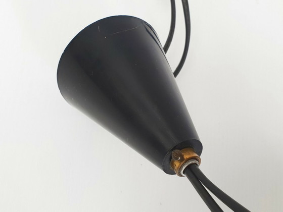 Image 1 of Lampada a sospensione vintage scandinava degli anni '60 in teak e vetro.