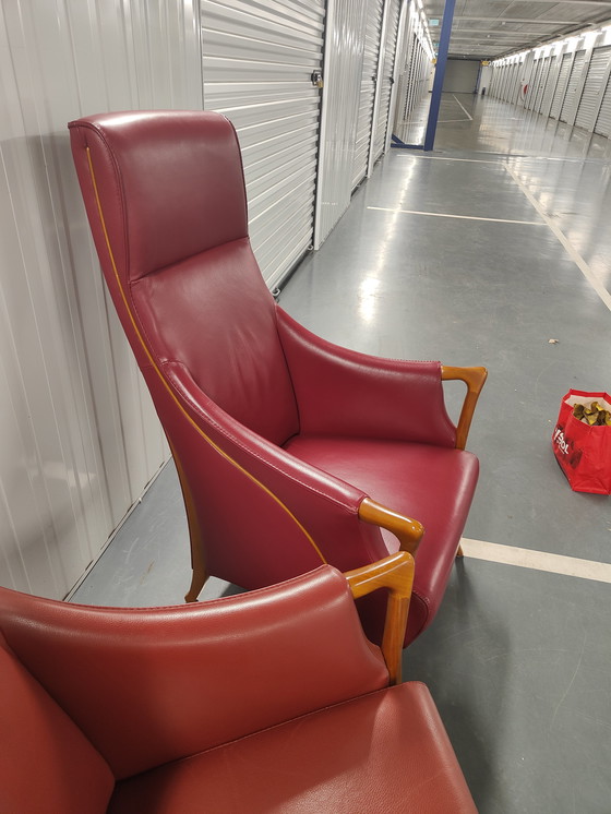 Image 1 of Deux cuir rouge Giorgetti Progetti 64240 Highback