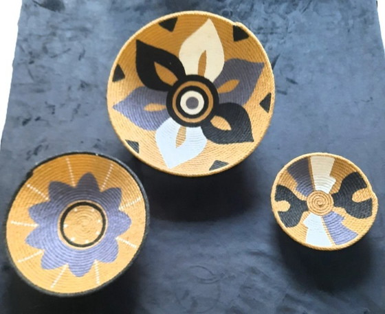 Image 1 of Zulu Wall Basket Trio – Ø30/25/17 cm – Hand-Woven Art from KwaZulu-Natal