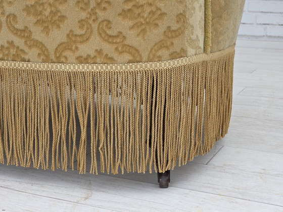 Image 1 of Sofá danés de dos plazas de los años 50, terciopelo verde/Honing Furniture