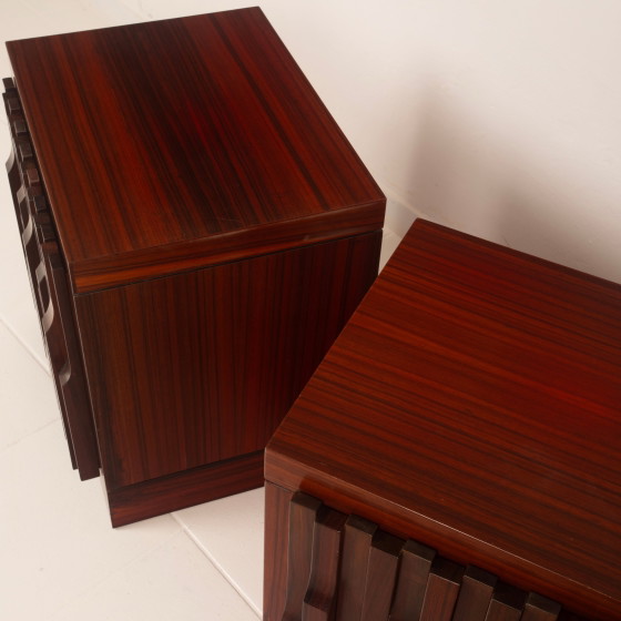 Luciano Frigerio Brutaliste Bois de Padouk Gaetano Tables de nuit pour Frigerio di Desio – Wood (photo 14 of 23)