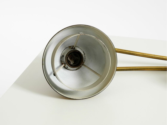 Image 1 of Rare large Mid Century Modern brass table lamp with beautiful patina