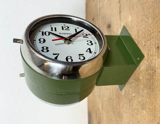 Image 1 of Vintage Green Kappa Maritime Double-Sided Wall Clock, 1980s