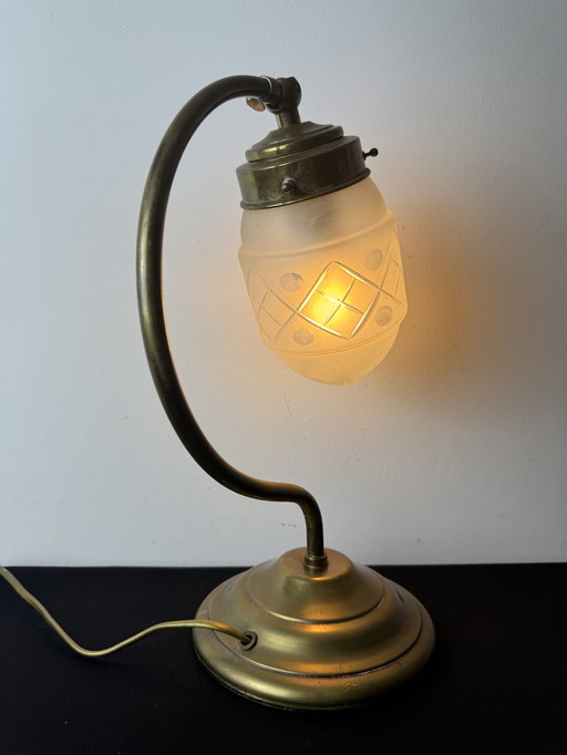 Antique Brass Art Deco Desk Lamp