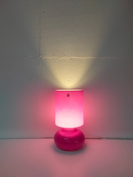 Lykta Desk Or Bedroom Lamp Pink (Ikea, 90s), Table lamps, Glass, Vintage (photo 4 of 6)