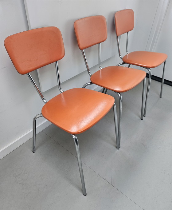 Image 1 of Sillas tubulares Brabantia, color naranja, años 70.