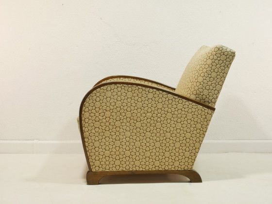 Image 1 of Poltrona vintage, anni '60, modello Mid-Century, rivestimento color crema-marrone, Germania