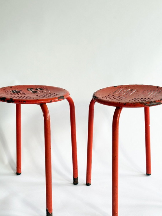 Image 1 of Vintage industriële kruk – Frankrijk, jaren 1950-1970