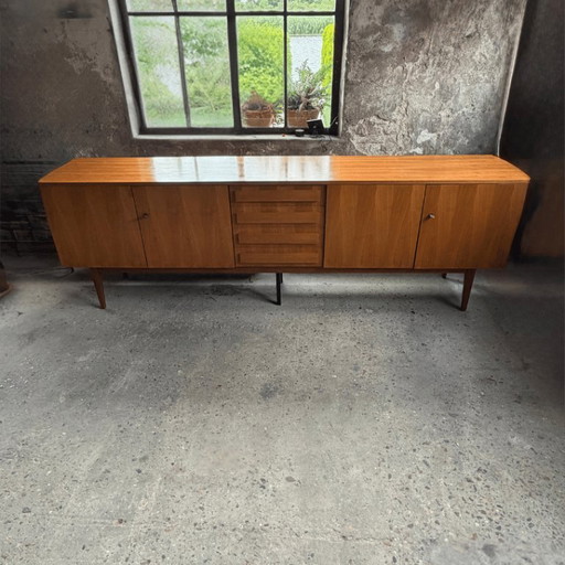 Vintage XL sideboard (250cm) in teak (veneer), 2x cupboard - 4x drawer