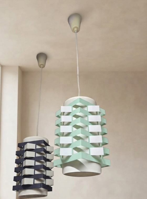 Pair of Rare Vintage Table Lamp, Sculptural Metal Design, 1970s, 20 x 85 cm (photo 5 of 12)