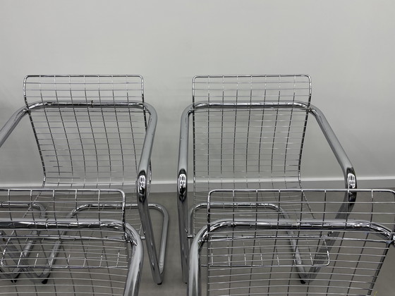 Image 1 of Set of 6 vintage wire steel chairs