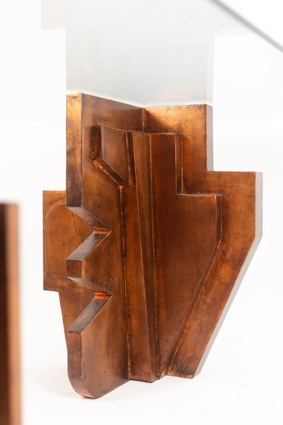 Image 1 of Matteo Ceccarelli. Sculpturale tafel in de "brutalistische" stijl. Jaren 80.