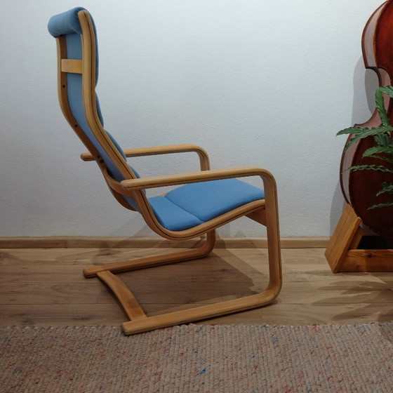 Zweedse Ekstrom Lamello fauteuil – Textile, Wood (photo 6 of 7)
