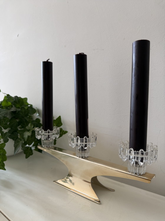 Mid Century Kandelaar – Kandelaars en kaarsen, Glass, Metal (photo 5 of 6)
