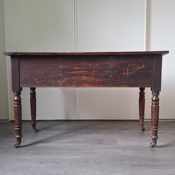 Antieke Mahoniehouten Schrijftafel of Bureau – Wood, Brass (photo 9 of 9)
