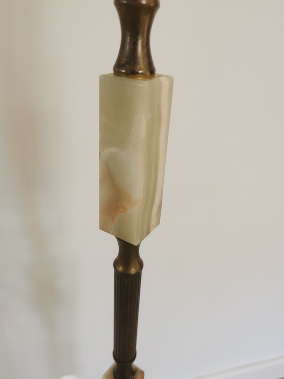 Image 1 of Lampadaire Marbre Onyx et Laiton