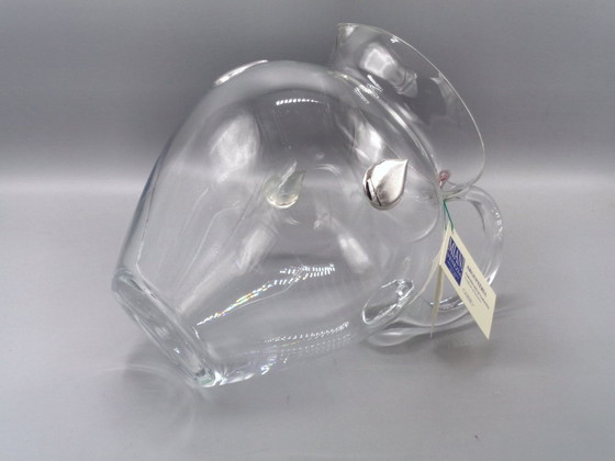 Image 1 of Karaf van geblazen glas met 3 druppels van 925 zilver en 2 proefglazen van geblazen glas.
