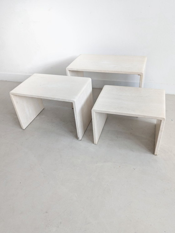 Image 1 of Mesas nido de travertino años 80