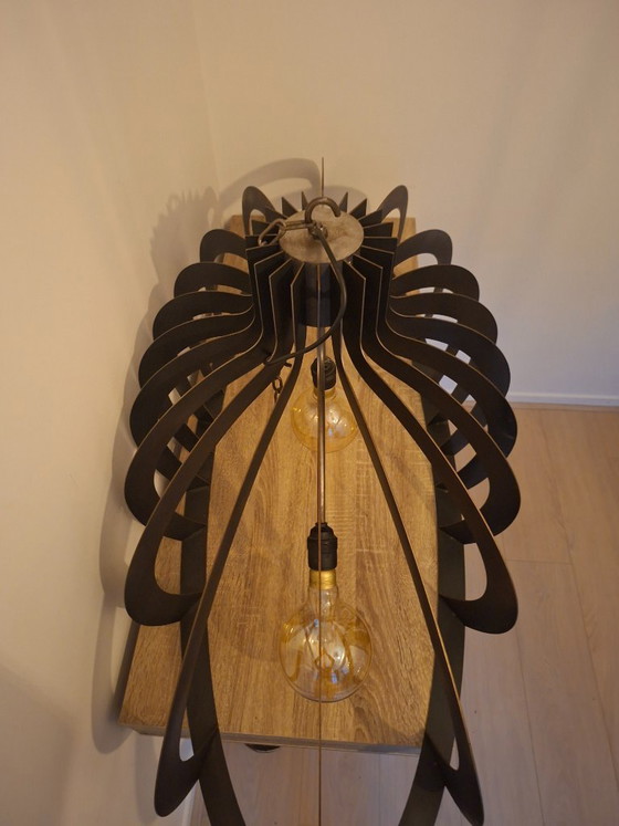 Image 1 of Modern industrial design pendant lamp Catania black 140cm Ztahl