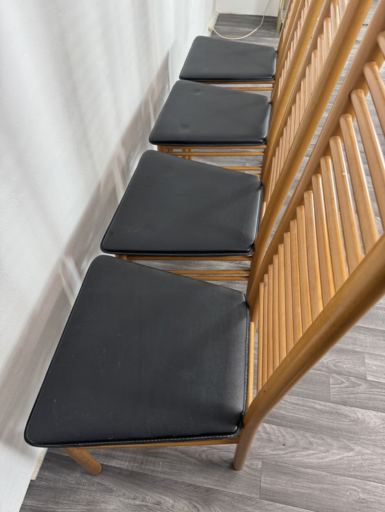 Image 1 of Dining Set Consisting of 4 Chairs with Ladder Backrest, 1980s Design, Italy