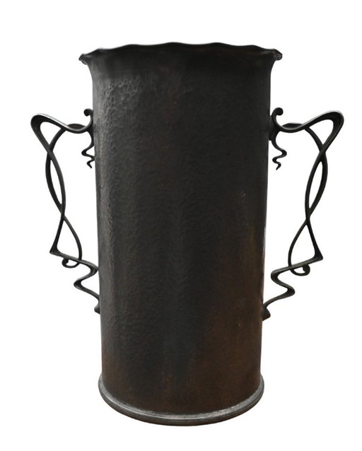 Art Nouveau wine cooler - tinned brass, circa 1900-1915