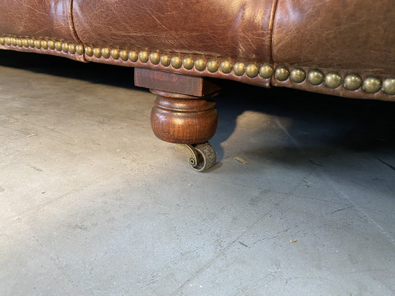 Mega XXXL Chesterfield Sofa Cognac Cigars Mint Condition – Leather, Wood (photo 10 of 11)