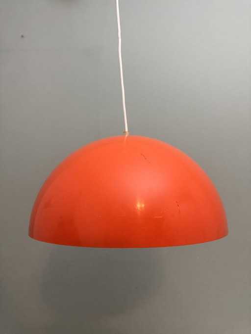 Vintage 70s space age Orange pendant lamp (half dome lamp)