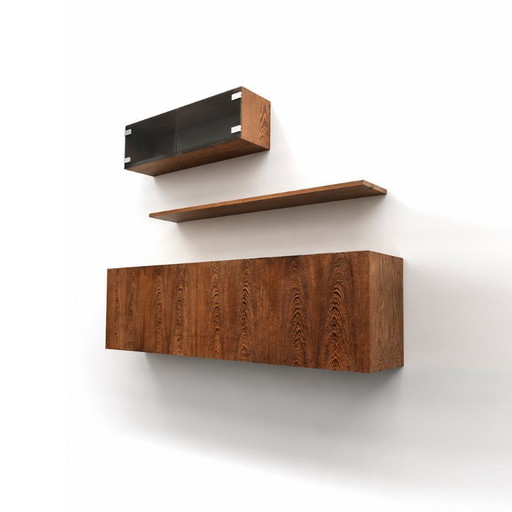 Vintage Wengé hangend dressoir van Banz Bord gemaakt in de jaren ’70
