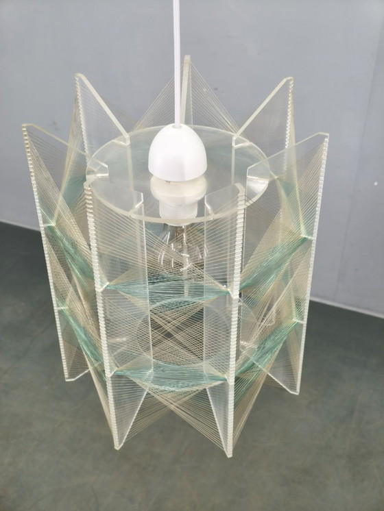 Image 1 of Space Age String Pendant Lamp, Plastic, Czechoslovakia, 1970s