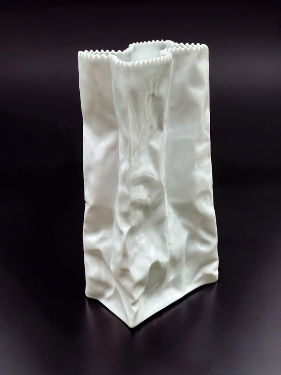 Image 1 of Original Vintage Rosenthal Tapio Wirkkala Paper Bag Vase – 22cm (1987)