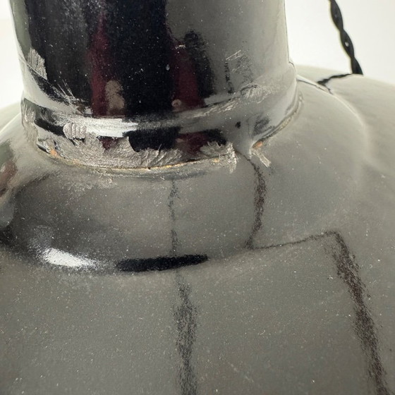 Image 1 of Antique enameled workshop pendant light