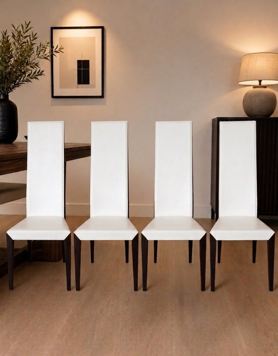 Image 1 of Set van 4 Cattelan Italia stoelen - Wit leer