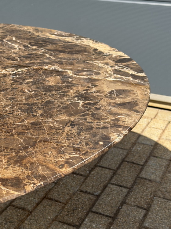 Original Round Knoll Tulip Dining Table (120cm) In Emperador Glossy In MINT CONDITION!! Eero Saarinen (photo 4 of 15)