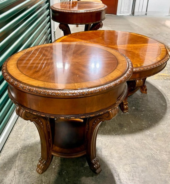 Image 1 of ART 3-delige woonkamertafelset – ronde salontafel met 2 bijzettafels
