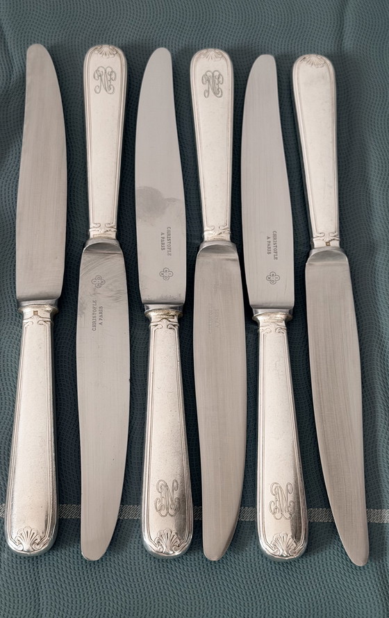 Image 1 of Antique Christofle Marot Bérain flatware set – Silver-plated metal – 35 pieces for 6 people