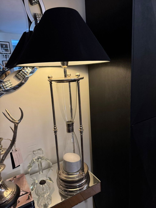 EICHHOLTZ hourglass TABLE LAMP - nickel 100 cm