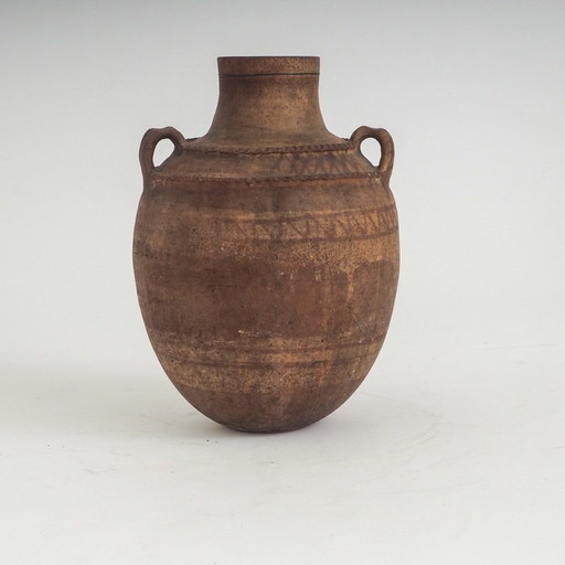 Primitive Terracotta Vessel With Hand-Painted Geometric Details – vazen, Ceramic (photo 2 of 12)