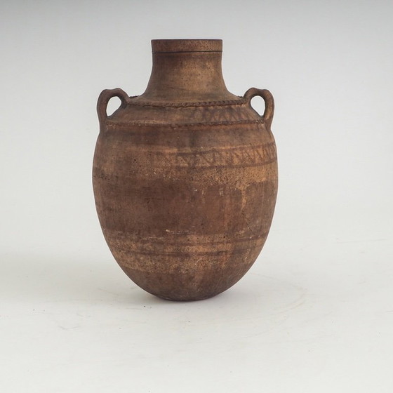Primitive Terracotta Vessel With Hand-Painted Geometric Details – Vases, Ceramic (photo 2 of 12)
