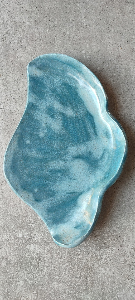 Audrey-signed ceramic art ceramic trinket dish