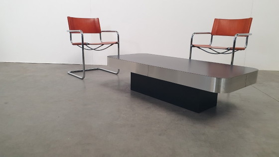 Image 1 of Fasem Italy 70s vintage chairs cognac harness leather, Mart Stam Breuer