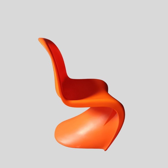 Image 1 of Juego de 4 sillas estilo Panton color naranja